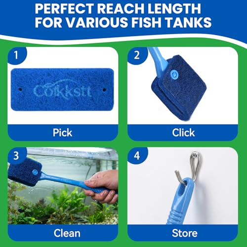 6 Pcs Aquarium Gravel Cleaner Tool Set, 15In Fish Tank Cleaner Kit with 12In Siphon Pipes, 1 Straight tweezer & Curved tweezer, Gravel Vacuum for Aquarium, Fish Tank Accessories and Aquarium Tools