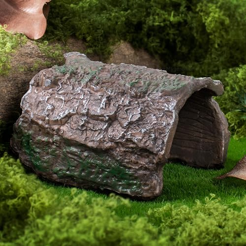 Mygeromon Reptile Hides Leopard Gecko Hideout Resin Caves Tank Accessories | 2 Pcs
