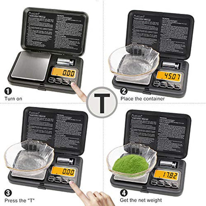 Fuzion Digital Pocket Gram Scale 200g/0.01g with 50g Calibration Weight | Easy Calibration, Tare and PCS, Mini Scale Grams Ounces Grains for Jewelry, Coins, Powder, Herbs, Spices (Battery Included) - color: Black, size: 200/0.01g