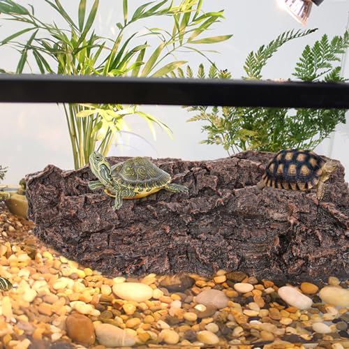 Turtle Basking Platform, Fish Tank Aquarium Tortoise Climbing Platform with 3 Suction Cups, Baby Tortoise Resting Terrace, Climbing Ramp Shale Reptiles Dock for Terrapins, Frogs
