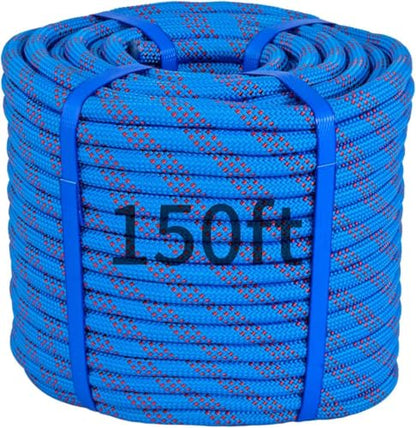 150ft 3/8 Inch Climbing Rope, Heavy Duty Arborist Rope(Blue) - size: 3/8in-150ft-Blue