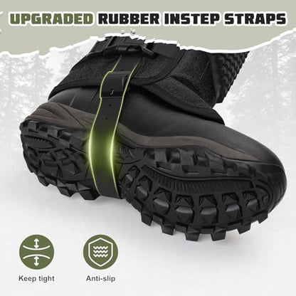 Snake Gaiters, 1200D Waterproof Snake Chaps Snake Gaiters for Men Women, Adjustable Snake Bite Protection Snake Guards for Legs Men, Snake Proof Gaiters for Hiking Hunting - color: Black