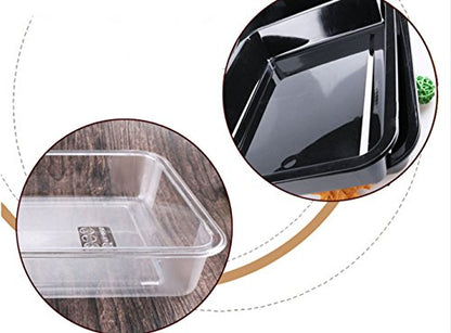 OMEM Reptile Drinking Tray - Large Water Dish Plastics Plate for Turtles, Small Reptiles, Ball Pythons, Lizards, and Snake Cages Bowl (L=32x25x5.5cm, White) - color: White, size: L=32*25*5.5