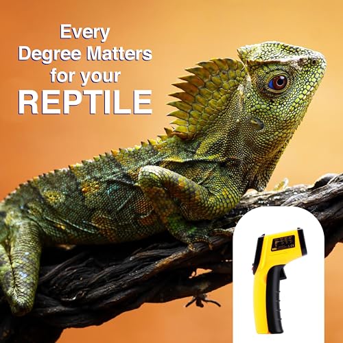 Digital Infrared Thermometer Gun for Reptiles with Red Dot Pointer - IR Temperature Gun for Basking Surface Measurement