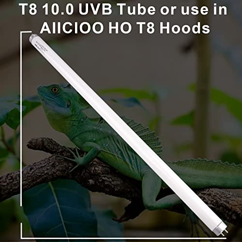 Aiicioo T8 UVB Reptile Light - 10.0 Reptile Fluorescent Light Bearded Dragon Desert UVB Bulb 24 inch 18 watt for Reptile Turtles Chameleon Tortoises Lizard - style: T8 Tube-18W 10.0
