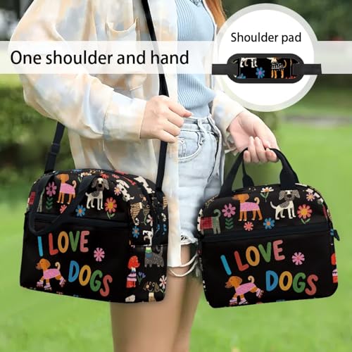 Lightweight Kids Lunch Bag : Dachshund Easy-Clean Stain-Resistant Fabric - Main Pocket Fits Full Lunch - Keeps Cool - Great for Pet Lovers, Kindergarten & Dog Theme Party - color: Dachshund