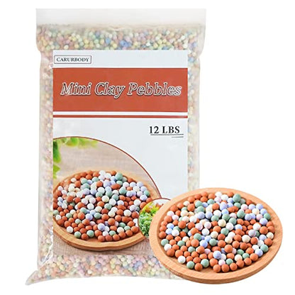 12LBS Ceramsite Clay Pebbles for Orchid - Mini Leca Clay Pebble for Plants Drainage - Perfect Ceramsite Balls as A Soil Topper for Indoor Plants, Cacti Succulents Bonsai.