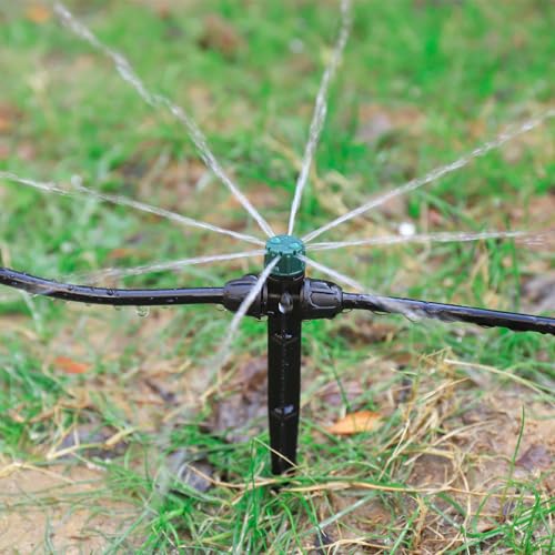 30 Pcs Drip Irrigation Emitters for 1/4" Drip Tubing,360 Adjustable | Double-headed Automatic Irrigation Drippers on 6.5" Arrow Stake for Garden Lawn 1/4" Drip Watering System - style: 30Pcs Irrigation Drippers