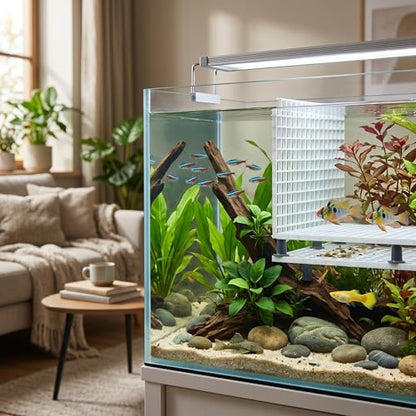HEEPDD Decorative Fish Tank Divider Feet, 100 Pack Adjustable Support Feet Nails for Aquarium Isolation Board, Stable Splitter Stands for Acrylic Glass Panel, Fish Breeding Accessories | Pvc,Free Splicing, Support, External Diameter 2cm, Inner Diameter 1c