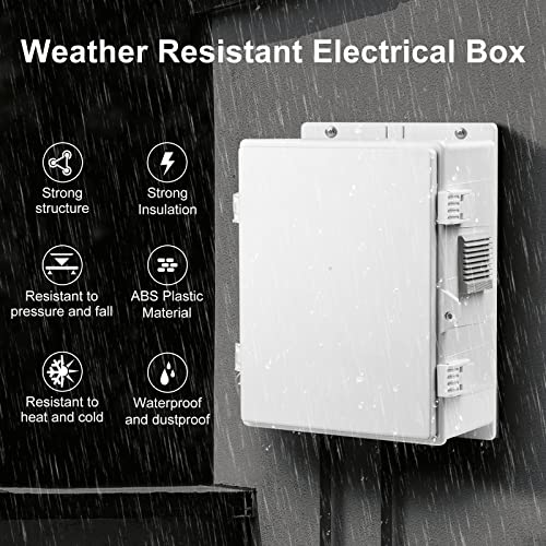 Namunanee Outdoor Electrical Junction Box, ABS Water Resistant Enclosure with Internal Mounting Panel & Hinged Cover, 9.2" H* 7" L* 4.6" W - size: 9.2"H x 7"L x 4.6"W & Standard