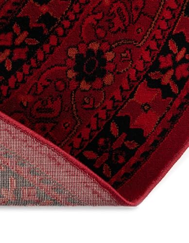 Unique Loom Tekke Collection Area Rug - Sheibani (5' 3" x 8' Oval, Red/ Black) - size: 5'3" x 8' (Oval)