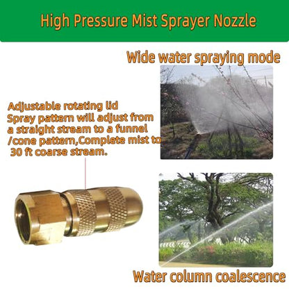 2Pcs High Pressure Misting Nozzle,Adjustable Spray Nozzle Tips for Backpack Sprayers,Farm Irrigation and Garden Irrigation Nozzle Replacement Kit