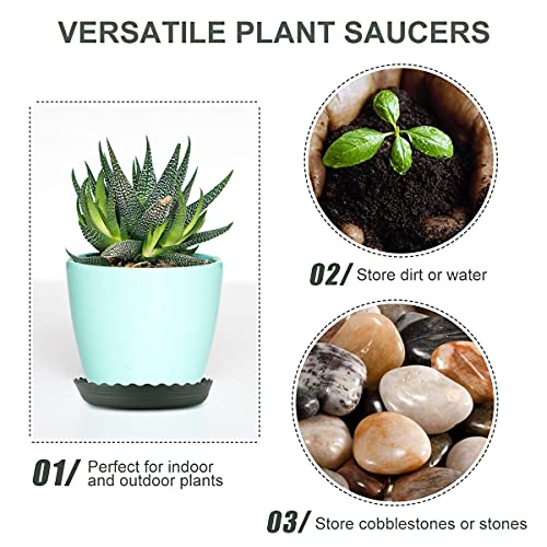 12Pcs Plant Saucer, 6 8 10 Inch Durable Plastic Plant Tray, Black Round Plant Pot Saucers, Drip Tray for Indoor and Outdoor Garden - color: Black (6" 8" 10")