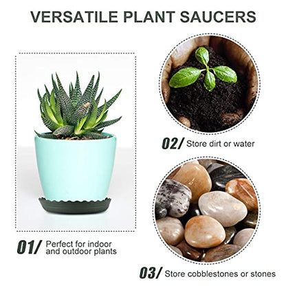 12Pcs Plant Saucer, 6 8 10 Inch Durable Plastic Plant Tray, Black Round Plant Pot Saucers, Drip Tray for Indoor and Outdoor Garden - color: Black (6" 8" 10")