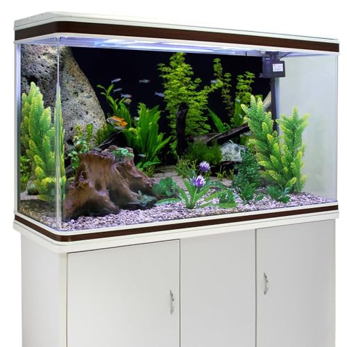 AWERT Vinyl Underwater Aquatic Plant Fish Tank Background Stone River Bed & Lake Aquarium Background 72x24 inches - size: 72x24in/180x60cm