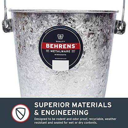Behrens Hot-Dipped Galvanized Steel Utility Pail - size: 15-Quart, style: Hot Dipped