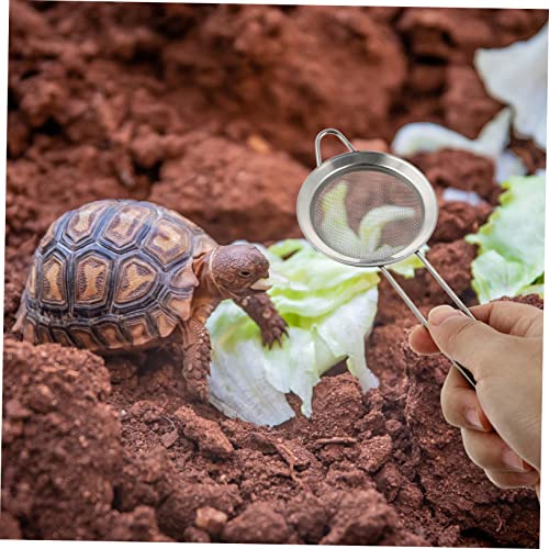 DECHOUS 2pcs Stainless Steel Reptile Sand Draining Shovel with Ergonomic Handle for Efficient Litter Cleaning and Substrate Sifting Terrariums and Aquariums