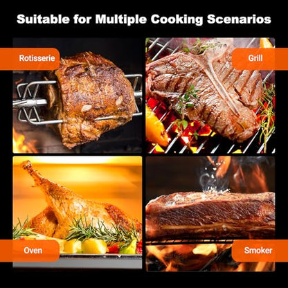 4-Probes Smart Wireless Meat Thermometer with WiFi & Bluetooth, Digital Meat Thermometer for Smoker, Oven & BBQ, Rechargeable Magnetic Base, Large Digital Backlit Screen