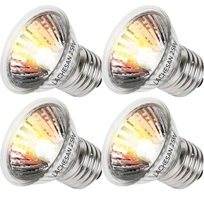 25W Uva Light Bulbs 4 Packs, Turtle Heat Lamp for Reptile | E26 Base Fit for Reptiles and Amphibian Tanks, Terrariums and Cages, Works with Various Lamp Fixtures