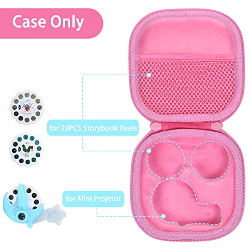 Aenllosi Hard Case for Moonlite Mini Projector Gift Pack fits upto 20 | EVA case construction, Water-resistant design, Dust-resistant design, Smooth zipper access, Carry handle, Case only - color: Pink