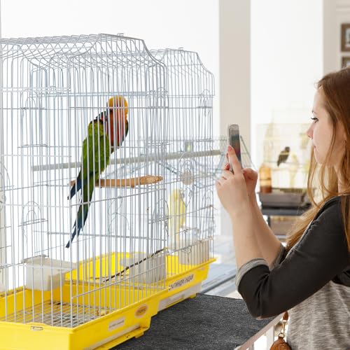 Nuanchu Large Bird Cage Mat, 48 x 36 Inch Under Pet Cage Mat, Absorbent/Waterproof Felt Pad for Bird Cages, Reptile Aquariums, Dog Kennels, with Non-Slip Backing for Hard Floors and Surfaces - size: 48"L x 36"W