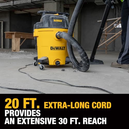 DEWALT Stealthsonic 12 Gallon 5.5 HP Shop Vacuum Wet and Dry, DXV12P-QTE | Ultra Quiet Motor with Powerful Suction, 6 Dust Bags & Accessary Storage Bag Design for Garage Workshop and Jobsite Cleanup - size: 12 Gal (6 Dust Bag)