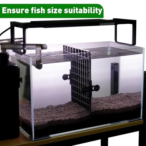 LINLAN Aquarium Fish Tank Dividers Set, 8 Pcs 15X30 cm Aquarium Grid Plastic with 6 Pcs Sucker Clips and 20 Pcs Cable Ties, Egg Crate for Fish Isolation(Black) - color: Black, size: S