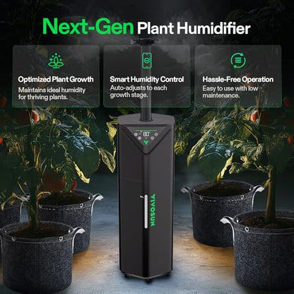 VIVOSUN AeroStream H19 Intelligent Environmental 19L Humidifier with Temp & Humidity Probe, Top Control Panel, Smart Remote Control, Designed Specifically for Use with Grow Tents | VPD Control, Smart Auto Humidity Adjustment, 19L Large Capacity, Grow Syst