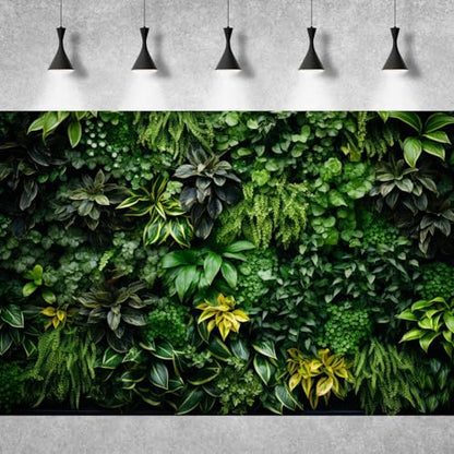 Vertical Garden Aquarium Background Lush Green Tropical Leaves Terrarium Background Living Wall Tropical Green Plants Fish Tank Background Natural Green Leaves Reptile Habitat Background 24x12in - color: Grass Green, size: 24(W)x12(H)in