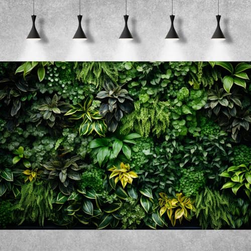 Vertical Garden Aquarium Background Lush Green Tropical Leaves Terrarium Background Living Wall Tropical Green Plants Fish Tank Background Natural Green Leaves Reptile Habitat Background 24x16in - color: Grass Green, size: 24(W)x16(H)in