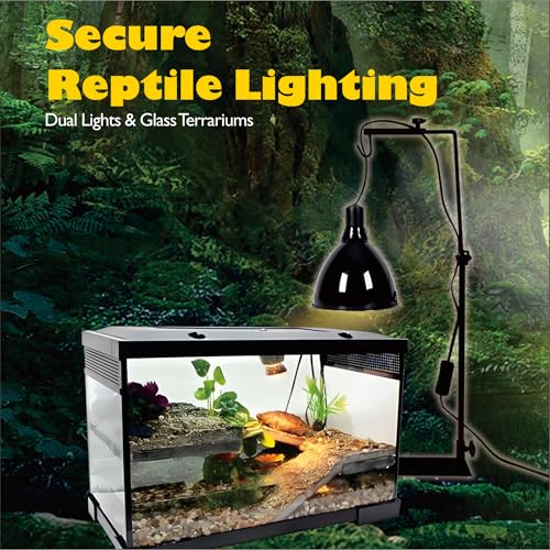 Upgraded Mounting Spring Clips for Reptile Habitat Lighting Domes (2 Pack) - Universal Terrarium Lid Clamps, Secure Heat Lamp Dome Lock Stainless Steel Material - size: 2Pack