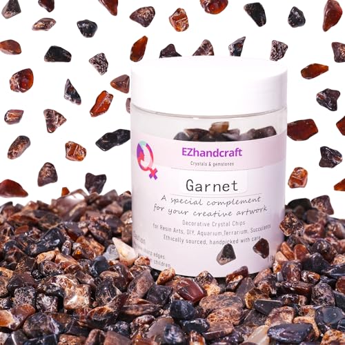 Garnet Crystal Chips Bulk 1lb, 500+ Pieces, 8-15mm Natural Gemstones - color: Garnet, size: 1LB