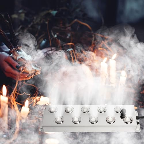 Ultrasonic Mist Fogger Maker 10 Heads, Mist Maker Fogger 7000ml/H | 350W & IP67 Waterproof Power Supply, with 2 Floats & 10 Atomizer Heads Replacements, Perfect for Pond, Greenhouse, Halloween - size: 10 Heads