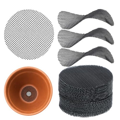 200 Pcs Plant Pot Hole Mesh Pad Mesh for Plant Drainage Meshes Round | Mesh Bonsai, Bottom Grid Mat Screen Cover Pad, Substrate Barrier Meshes, for Plant Terrarium Potting Mats, Prevent Soil Loss