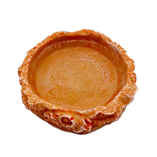 Small Reptile Water Dish Food Bowls, 2 Pack Reptile Feeding Dish for Hermit Crab Bearded Dragon Lizard Leopard Gecko Tortoise Frog - color: 2 PCS Round Bowls