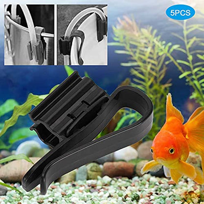 5-Piece Fish Tank Pipe Clamp, ABS Mounting Clip, Aquarium Hose Holder for 8-16mm Pipe
