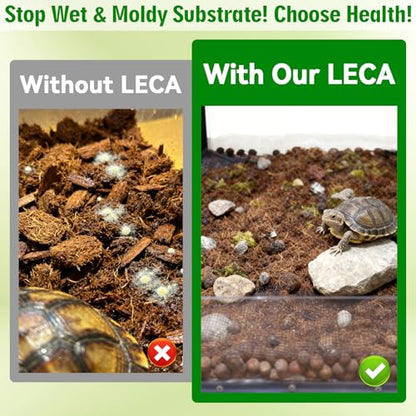 Halatool 4QT Expanded Clay Balls – Bioactive Terrarium Drainage Layer | Organic Lightweight Leca Clay Pebbles for Terrarium False Bottom, Prevent Waterlogging, Reusable, for Leopard Gecko, Frog - size: 4QT