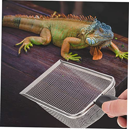 KESYOO Reptile Shovel Substrate Scoop for Tortoise Lizard Snake Scorpion Stainless Steel Sieve Easy Cleaning
