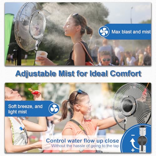 Fan Misting Kit. Fan Misters for Cooling Outdoor | Integrated Mister Ring for Outside with Water Valve. Fit for Any Outdoor Fan. Durable, Seamless Fan Mister not Easy to Leak - size: 20FT