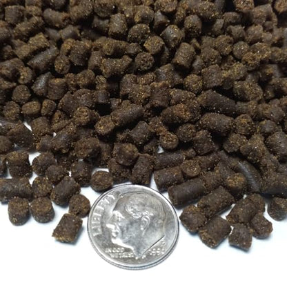 Axolotl Food, 3/16" Soft Moist Sinking Pellets, Rangen's Salmon Sinking Pellets for Medium Size Axolotl. Also Shrimp, Snails, Crabs, Crayfish, Plecos, Catfish, All Tropical Fish...3-lb Bag