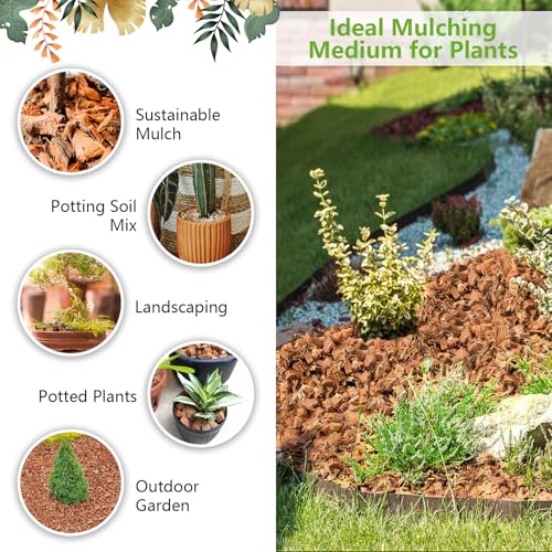 8 Pack Coco Chips for Plants- 8.8lb Organic Coconut Husk Potting Mix | Coconut Mulch Coco Husk Chips for Garden, Potted Plants, Orchid Repotting Soil Mix, High Expansion & Moisture Retention - size: 8 Pack