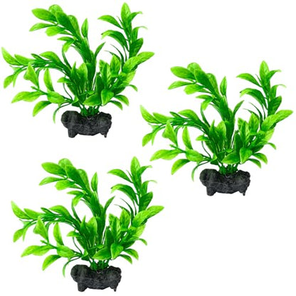 Moonorange 3pcs Artificial Silk Aquarium Plants Green Natural Style Aquarium Plants Betta Fish Tank Plants Leaf Hammock