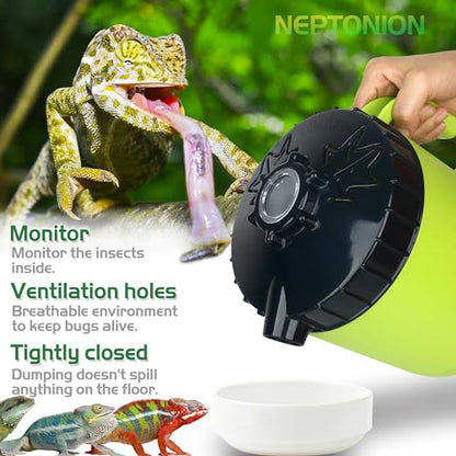 Professional Cricket Keeper Live Worm Organizer Tank with Rubber Seal, Dubia Roach Habitat with Bug Dirt Management Function, Perfect for Keeping Silkworm, Cricket,Dubia Cockroach,Superworms