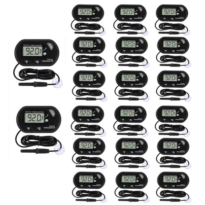 20Pcs Aquarium Thermometer Fish Tank Thermometer Reptile Fahrenheit Terrarium Water Temperature Indicator Test Digital with LCD Display Fahrenheit/Celsius - color: 20PCS