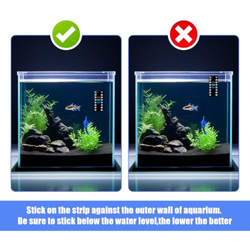 AQUANEAT 6 PCS Aquarium Thermometer Strips, Fish Tank Thermometer Sticker, Terrarium Water Temperature Test (1.58" x 0.67") - size: 1.58" x 0.67"