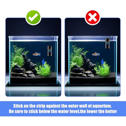 AQUANEAT 6 PCS Aquarium Thermometer Strips, Fish Tank Thermometer Sticker, Terrarium Water Temperature Test (1.58" x 0.67") - size: 1.58" x 0.67"