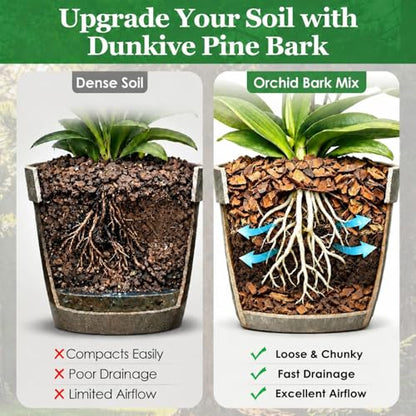 30 QT Organic Orchid Potting Bark, Natural Bark Growing Medium | For Orchids, Houseplant & Potted Plant, Improves Drainage, Root Health & Garden Soil Structure, Balanced Moisture Retention