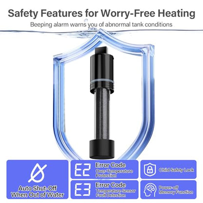 hygger ECO Precise 100W Aquarium Heater Submersible, for 10-20 Gallon Fish Tank, ±0.5℃ Dual Probe Controller, Overheat & Dry-Run Protection for Freshwater & Saltwater - size: 100W