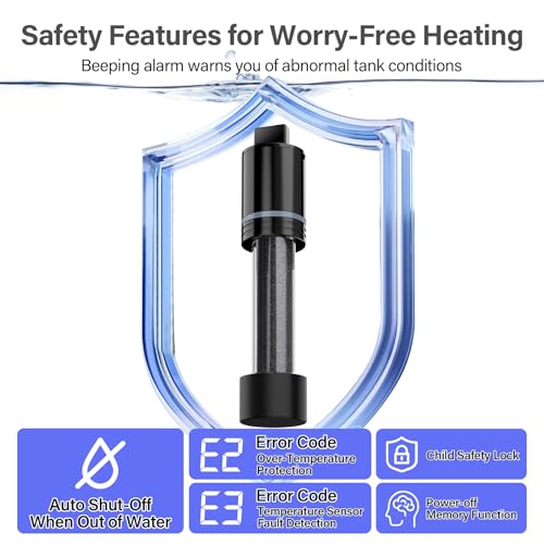 hygger 300W Aquarium Heater for 40–60 Gallon Tanks, ±0.5°C Precise Temperature Control, Dual Probe, External Controller, Overheat & Dry-Run Protection, for Freshwater & Saltwater - size: 300W