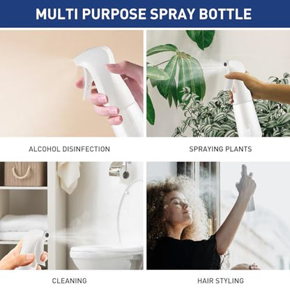 TANSHINE Continuous Spray Bottle for Hair 2 Pack,Fine Mist Water Hair Spray Bottles,Mister Spray Bottle,Refillable Plastic Sprayer for Hairstyling, Cleaning,Alcohol, Plants, Salons,6.8oz/200ml,Clear - color: Clear-2pack